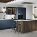 Hockley Textures Walnut and Marine Blue Kitchen Set Cameo