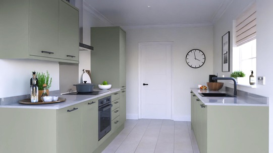 Hockley Mirror Gloss Reed Green EKES Galley