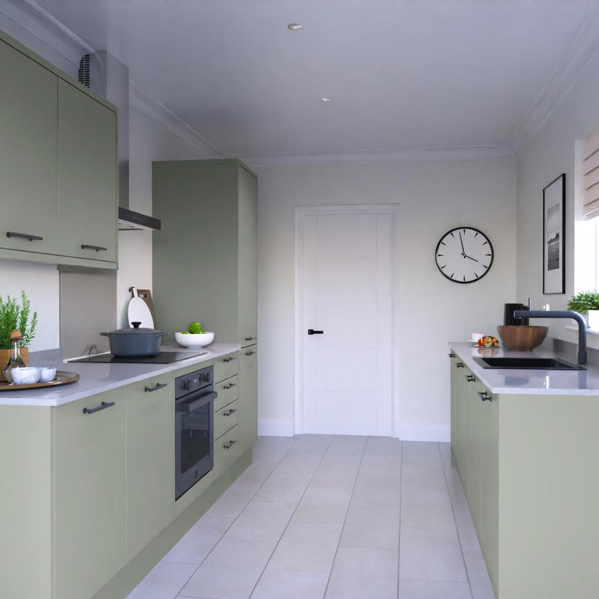 Hockley Mirror Gloss Reed Green EKES Galley