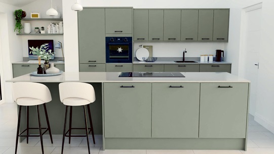 Hockley Mirror Gloss Reed Green EKES Island