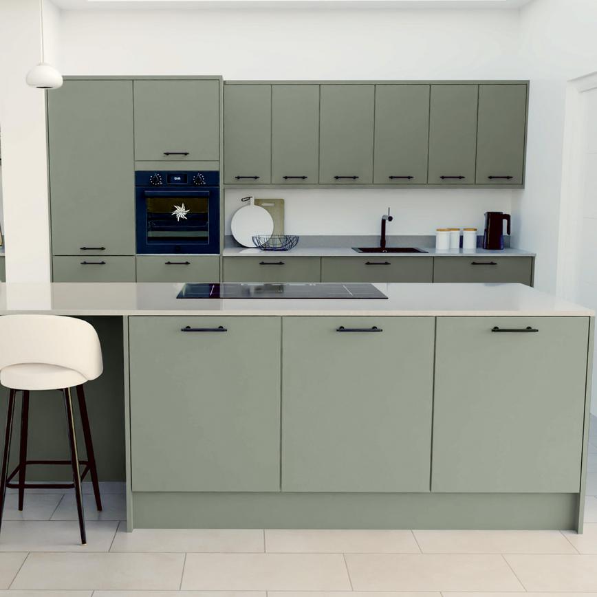 Hockley Mirror Gloss Reed Green EKES Island