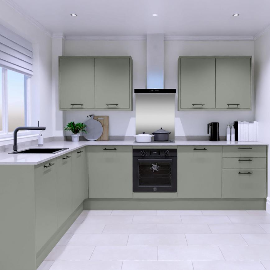 Hockley Mirror Gloss Reed Green EKES L Shaped