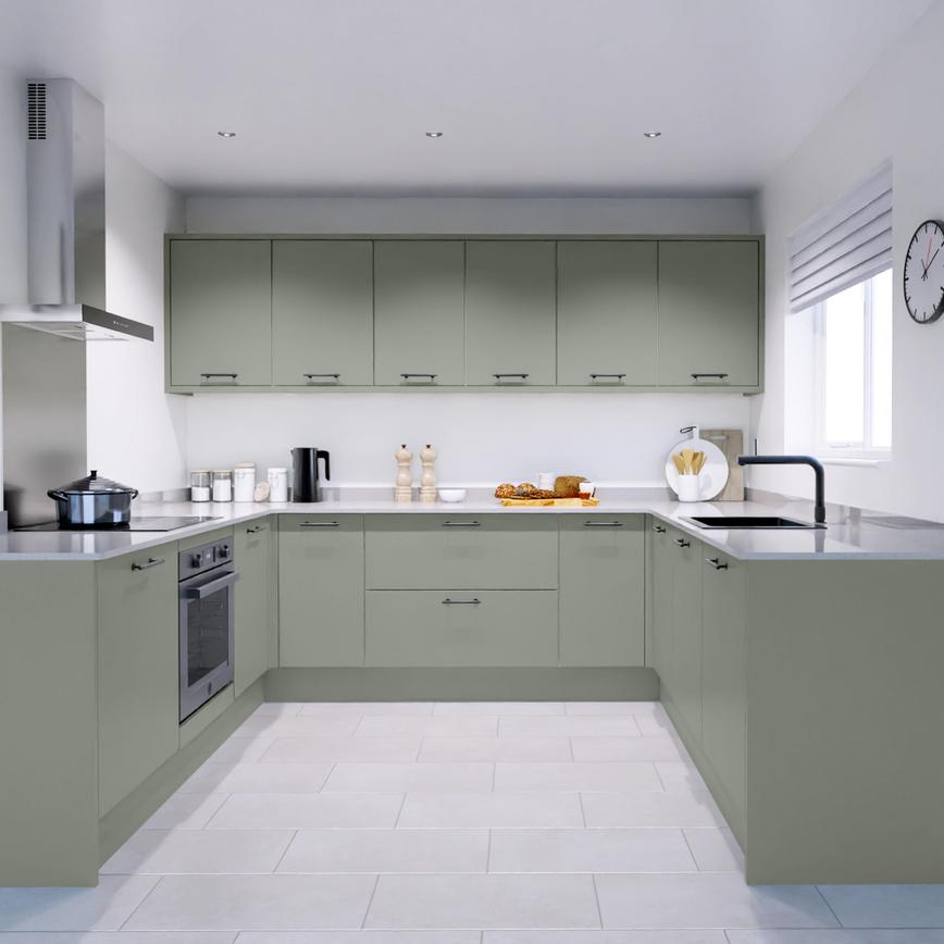 Hockley Mirror Gloss Reed Green EKES U Shaped