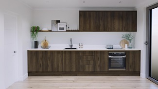 Hockley Textures Dark Oak Handleless EKES Single Wall