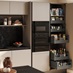Hockley Super Matt Sand Grey & Textures Dark Oak Handleles Larder Storage