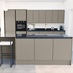 Hockley Super Matt Sand Grey Handleless Island