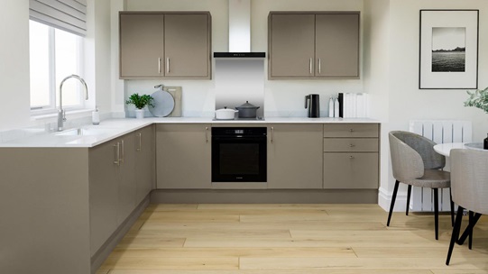 Hockley Super Matt Sand Grey L Shape