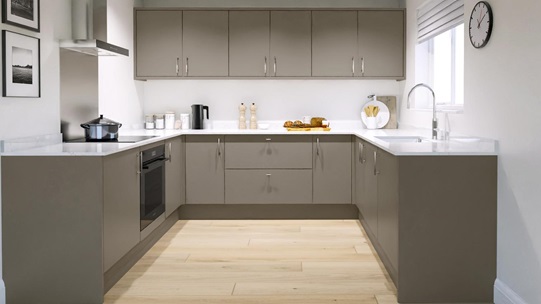 Hockley Super Matt Sand Grey U Shape