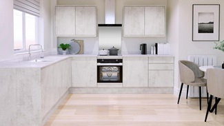 Hockley Textures White Stone L-Shape EKES