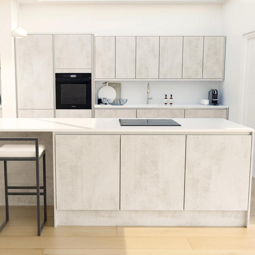 Hockley Textures White Stone Handleless Island EKES 