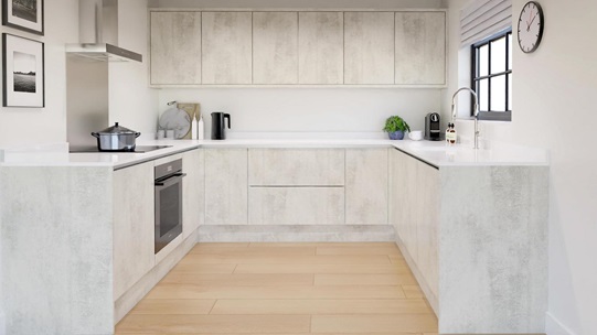 Hockley Textures White Stone Handleless UShape EKES 