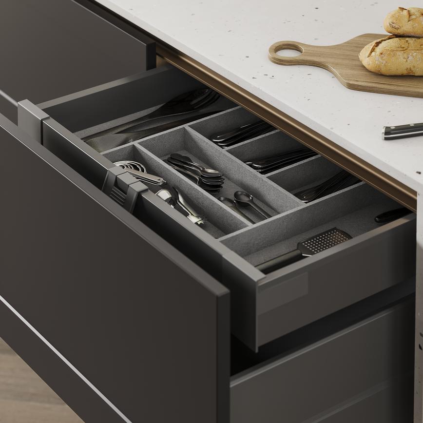 Frome Charcoal Handleless Drawer Storage