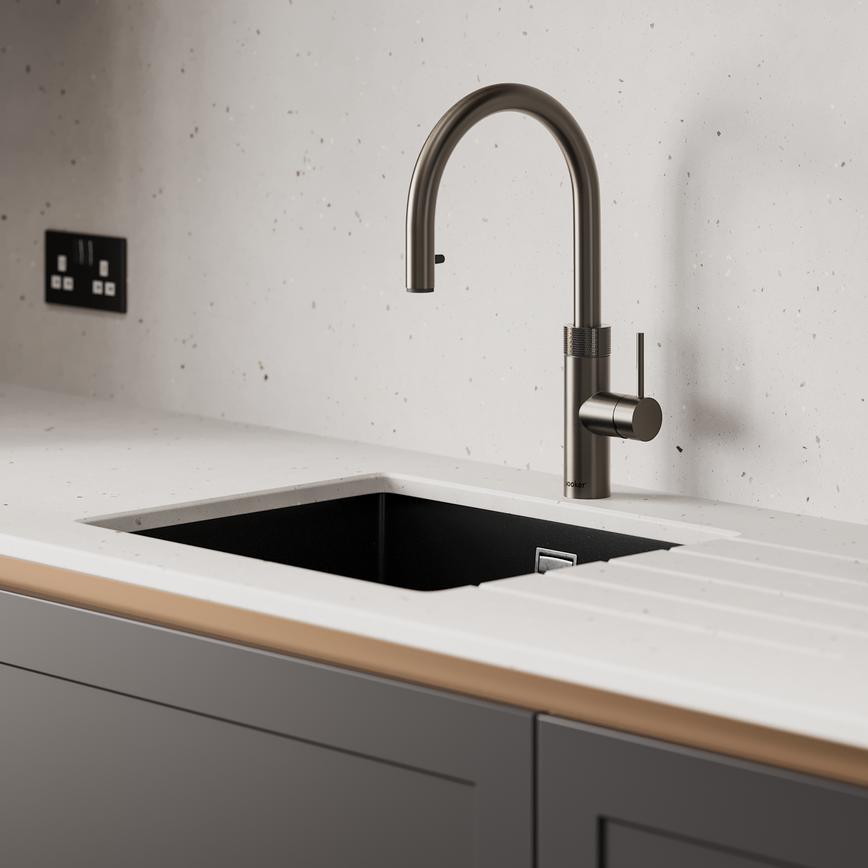 Frome Charcoal Handleless Sink&Tap