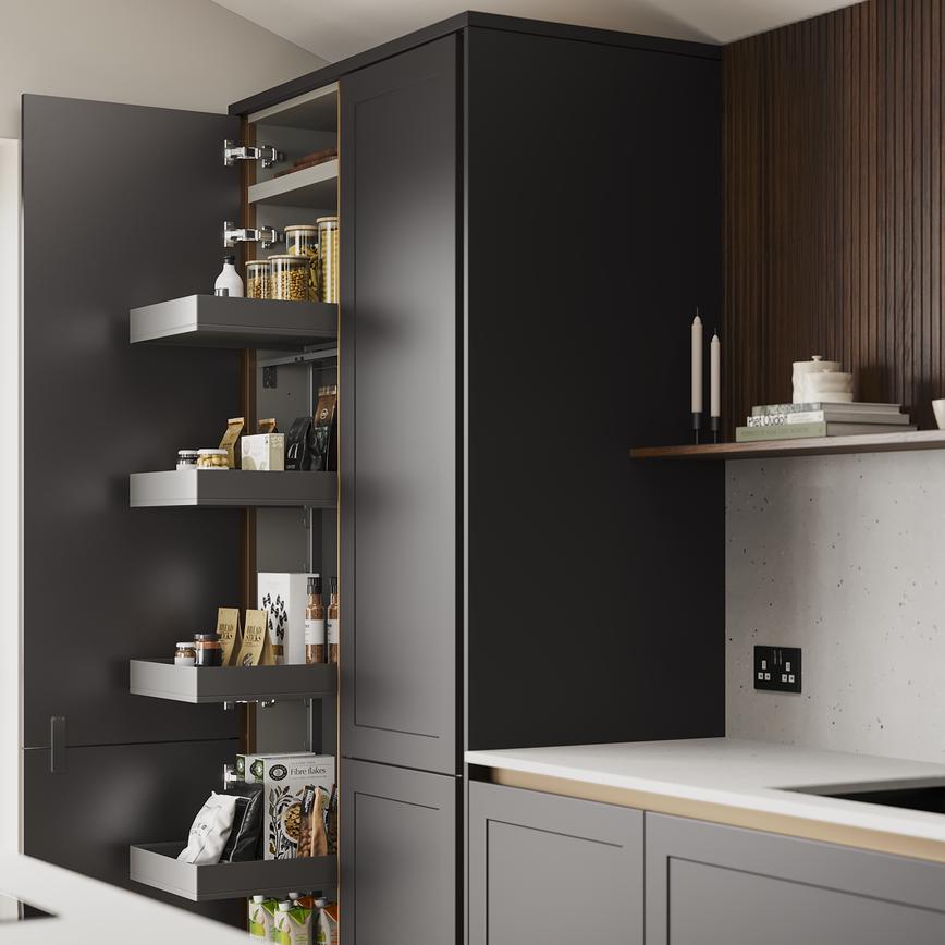 Frome Charcoal Handleless Tower Storage