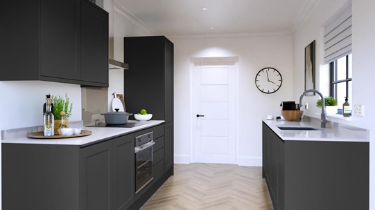 Frome Charcoal Handleless EKES Galley