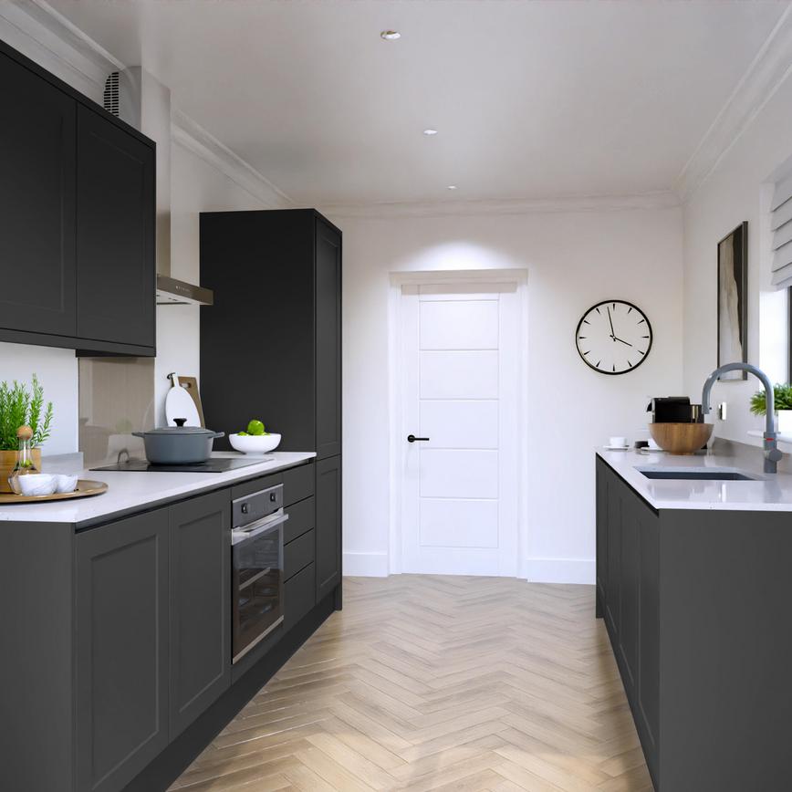 Frome Charcoal Handleless EKES Galley