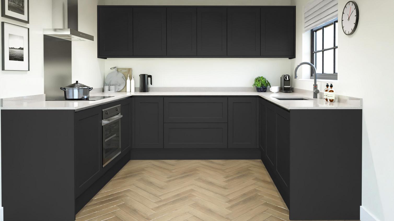 Frome Charcoal Handleless EKES UShaped