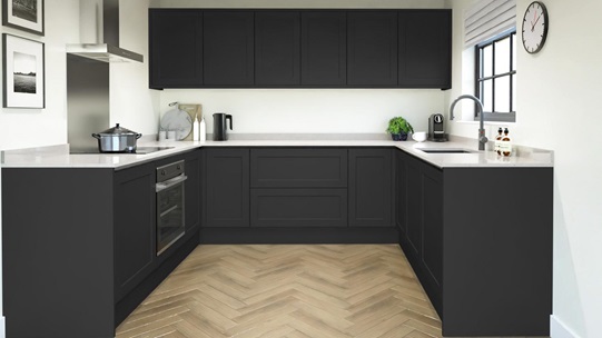 Frome Charcoal Handleless EKES UShaped