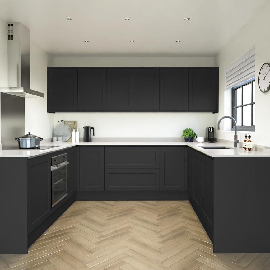 Frome Charcoal Handleless EKES UShaped