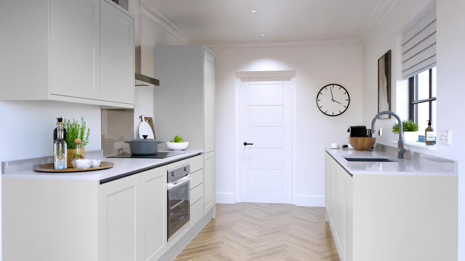 Frome Dove Grey Handleless EKES Galley