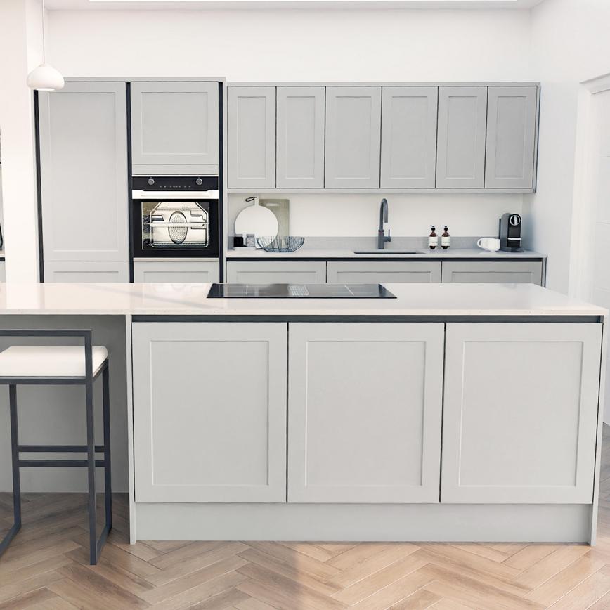 Frome Dove Grey Handleless EKES Island