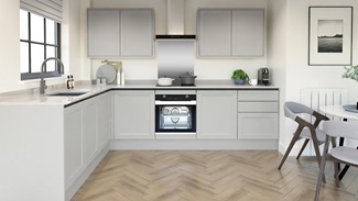 Frome Dove Grey Handleless EKES LShaped