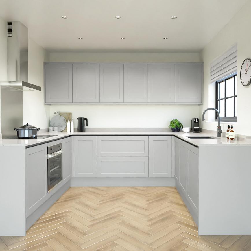 Frome Dove Grey Handleless EKES UShaped