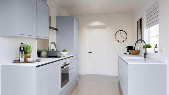 Frome Mist Handleless EKES Set Shot Galley