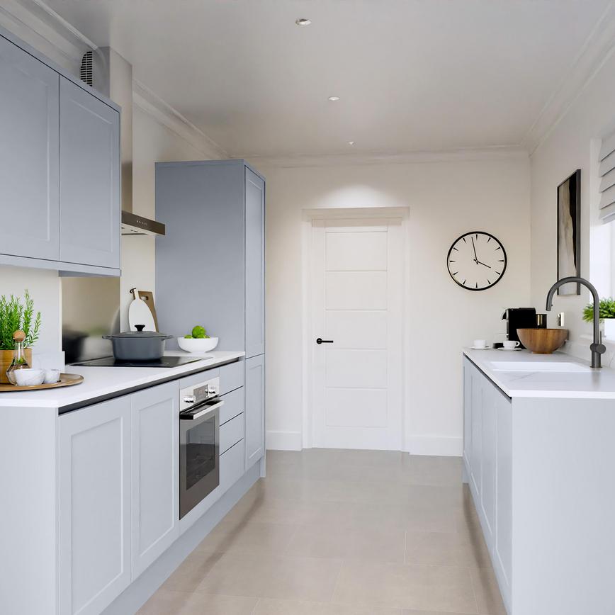 Frome Mist Handleless EKES Set Shot Galley