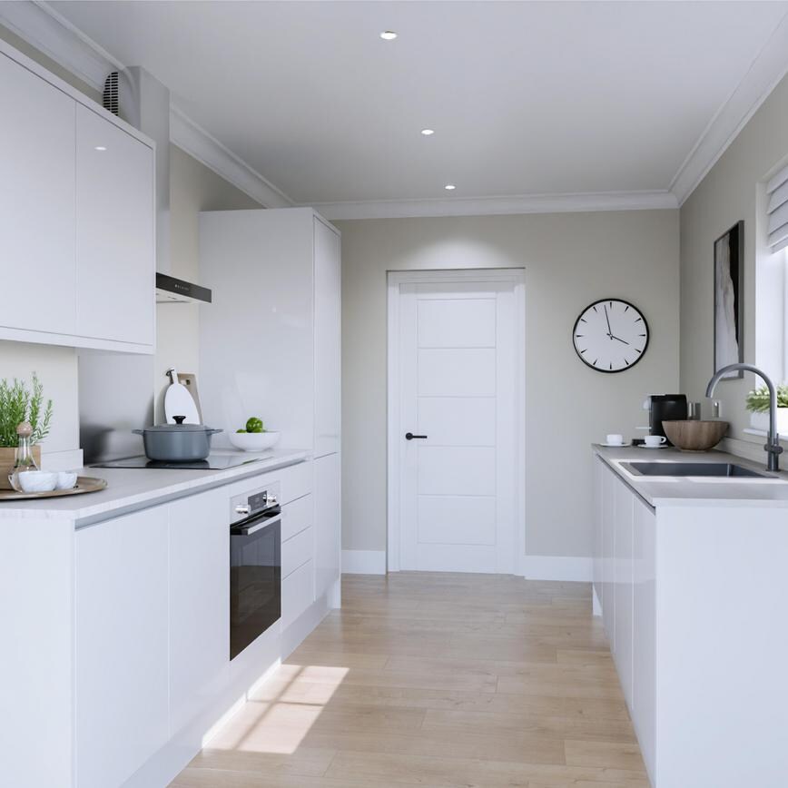 Winterton White Gloss Handleless EKES Galley