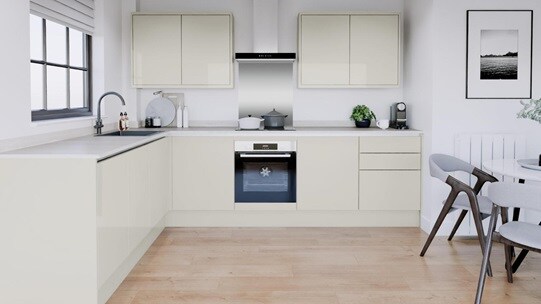 Winterton Porcelain Gloss Handleless EKES L Shape