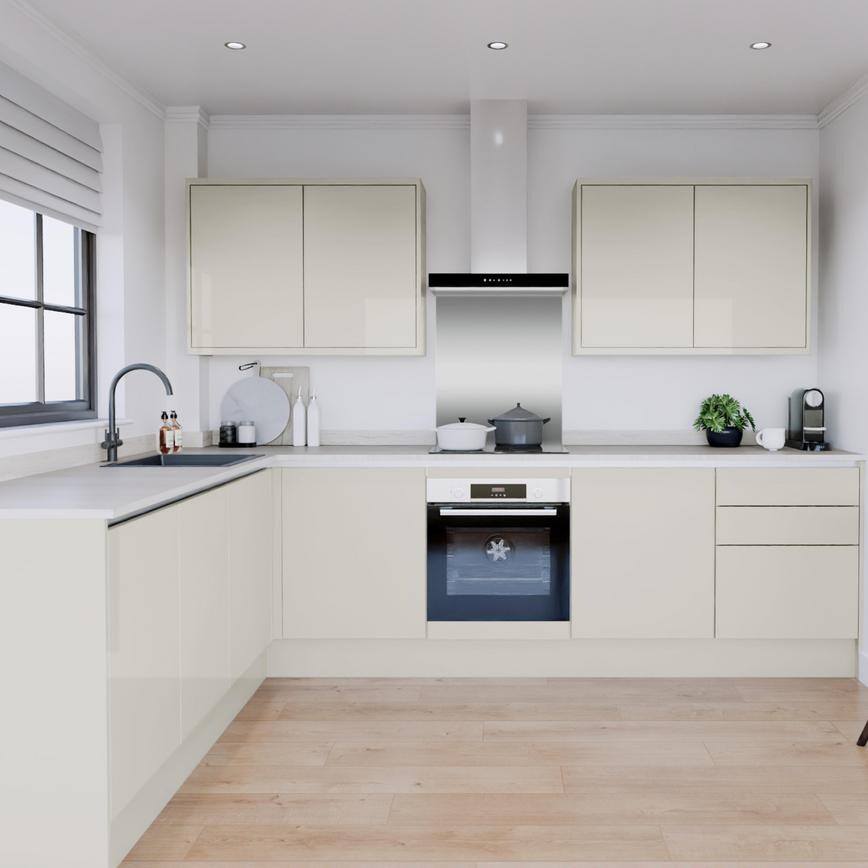 Winterton Porcelain Gloss Handleless EKES L Shape