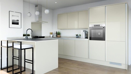 Winterton Porcelain Gloss Handleless EKES Peninsula
