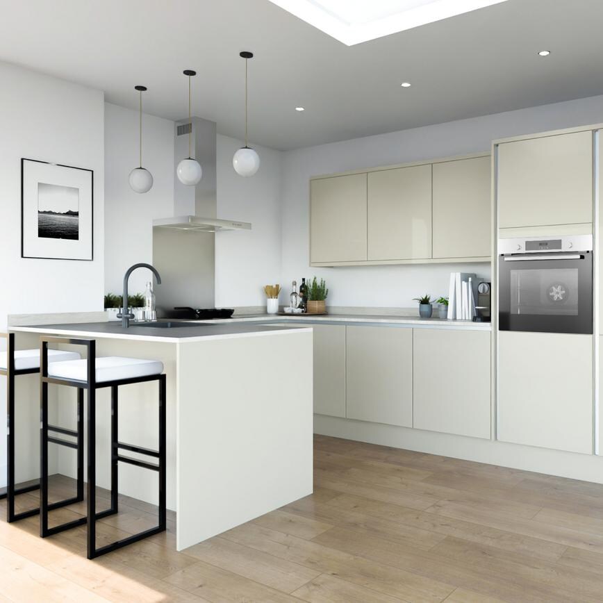 Winterton Porcelain Gloss Handleless EKES Peninsula