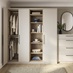 Greenwich Sandstone Bedroom Warderobe, Open Shelves and Chest Of Drawers
