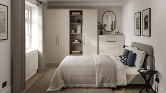 Greenwich Sandstone Main Set Shot Warderobe and Chest Of Drawers