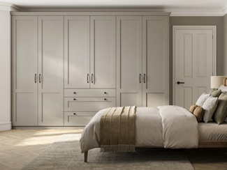 Halesworth Pebble Bedroom Single Wall Warderobe with Drawers