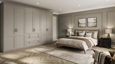 Halesworth Pebble Bedroom Single Wall Warderobe with Drawers