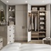 Hockley Gloss Bedroom Sandstone Wardrobe Door Open