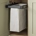 Beige 400mm Pull-Out Laundry Bag with Anthracite Frame Angled