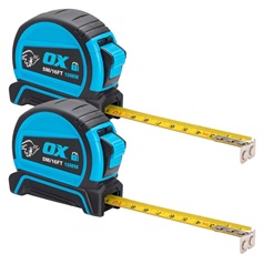 OX Pro 5m Autolock Tape Measure Pack of 2