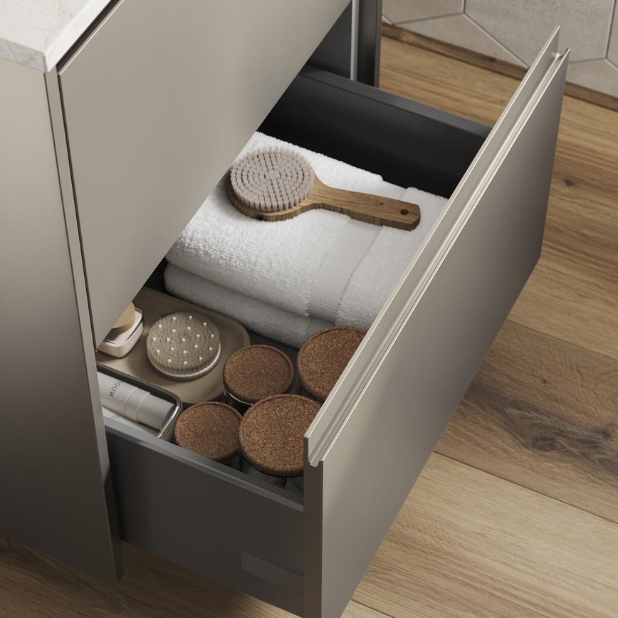 Clerkenwell Metallic Titanium Bathroom Drawer