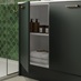 Hockley Super Matt Fir Green Bathroom Open Cabinet