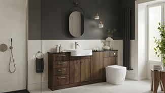 Hockley Textures Walnut Bathroom Set Shot