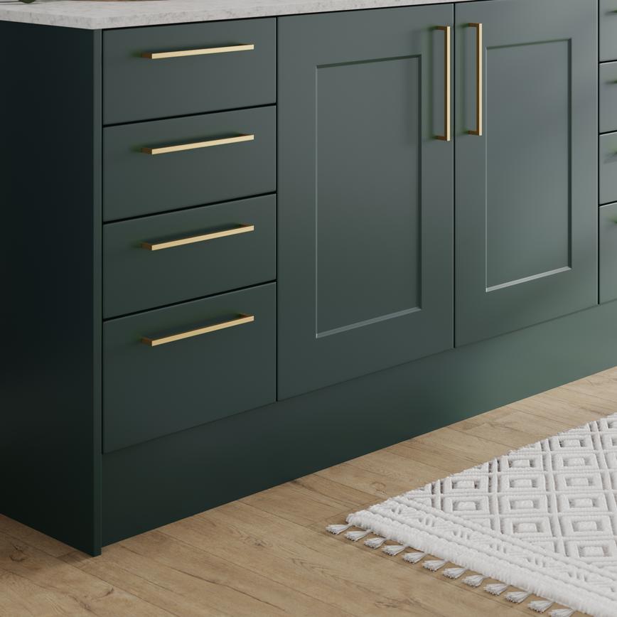 Chelford Fir Green Bathroom Cabinets Cameo