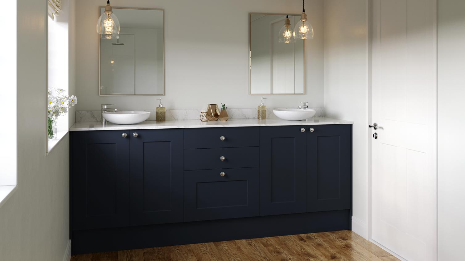 Chelford navy bathroom