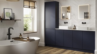 Clerkenwell Super Matt Navy Bathroom Set Shot