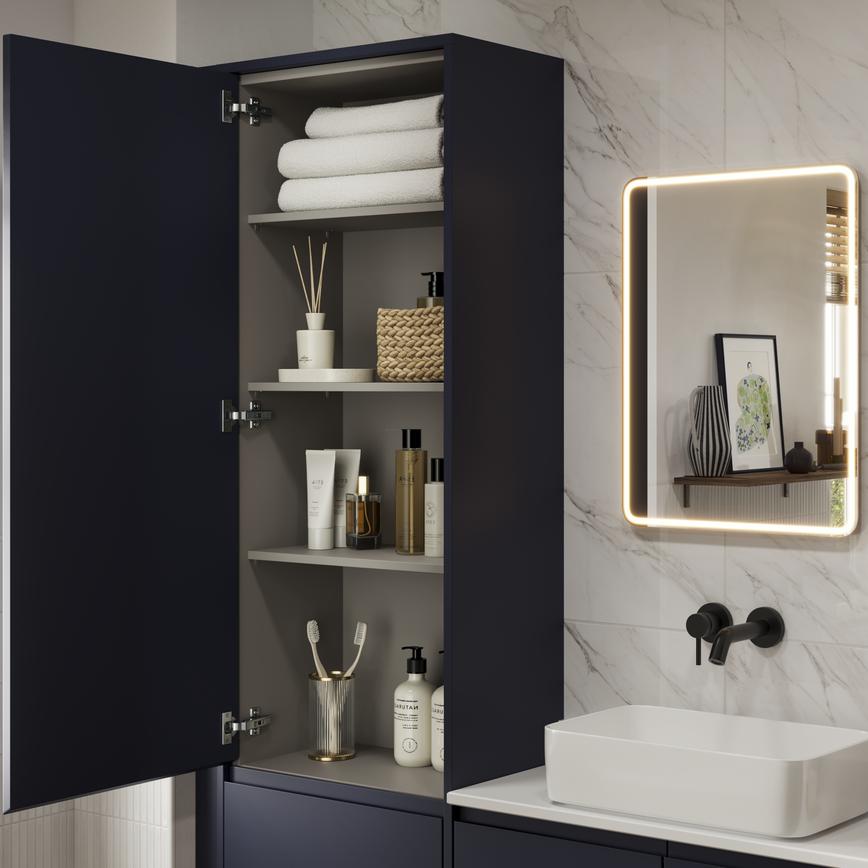 Clerkenwell Super Matt Navy Bathroom LarderCabinet