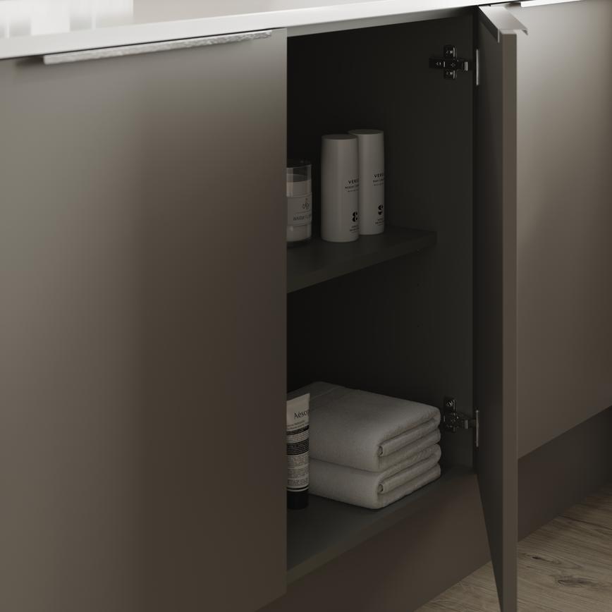 Greenwich Croft Grey Bathroom Open Cabinet