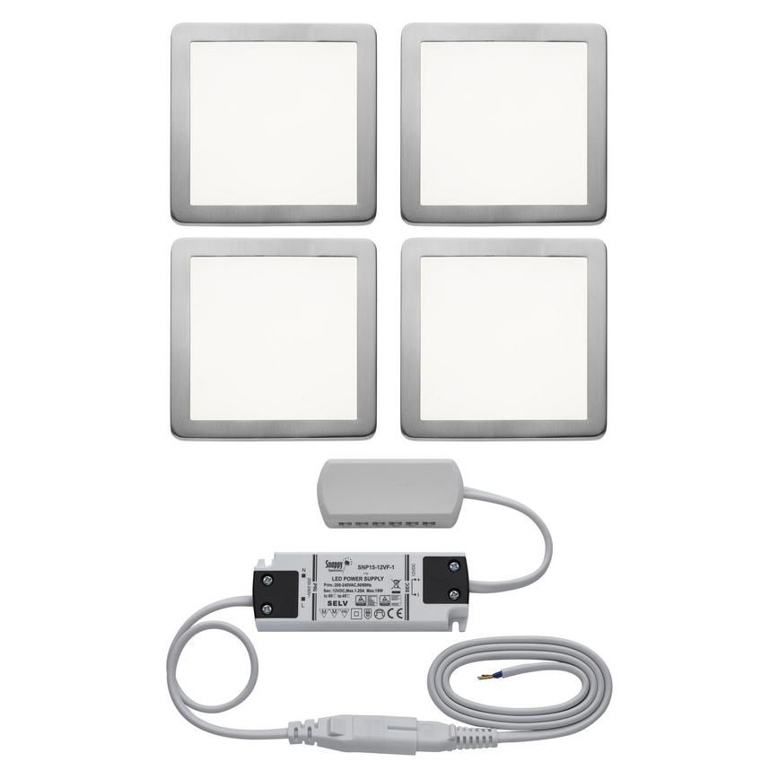 LED Square downlighter Natural White and 15W driver 4 Lamps